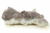 Purple Fluorite Crystals on Druzy Quartz - China #100731-1
